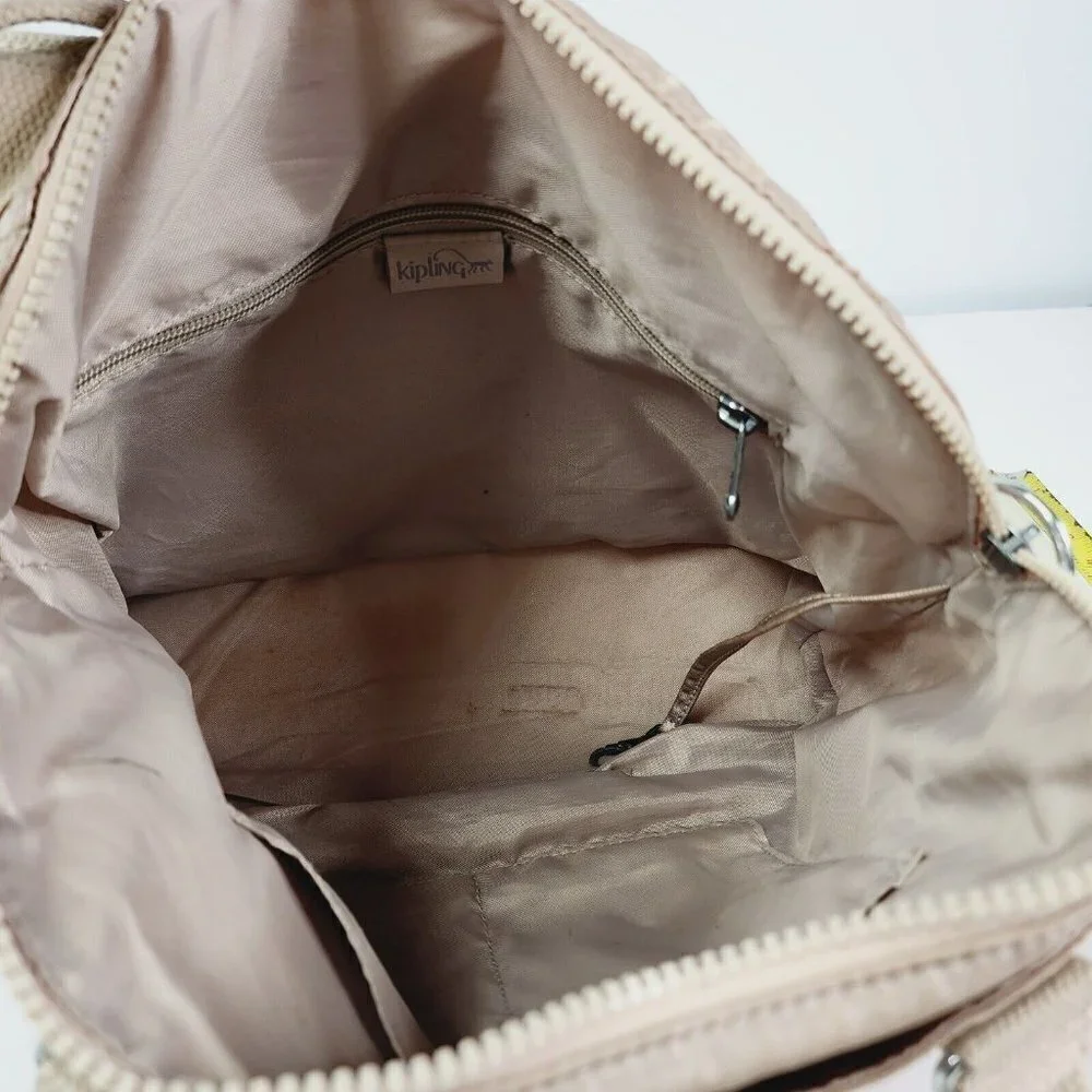 Kipling Elysia Metallic‎ Shoulder Bag Rose Gold Strap Zipper Medium Travel